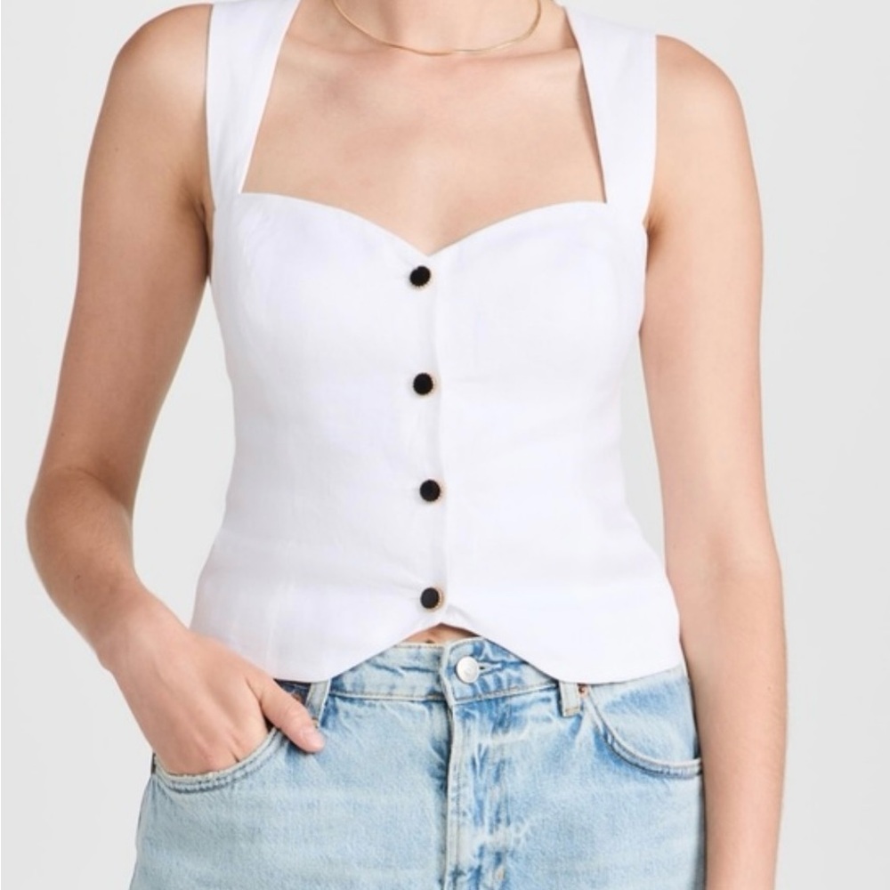 Reformation Kimberly white Linen top size 8